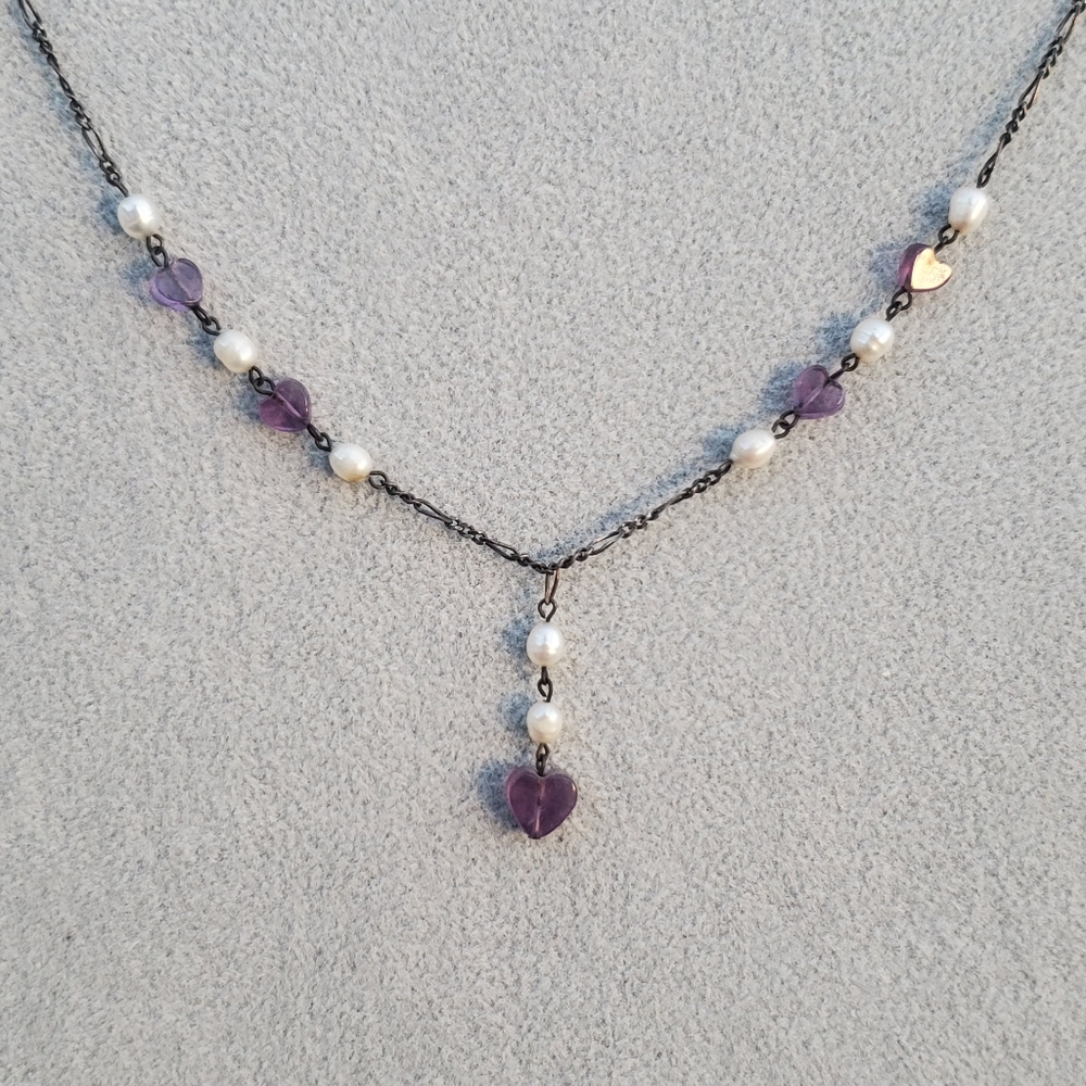 Amethyst and pearl necklace